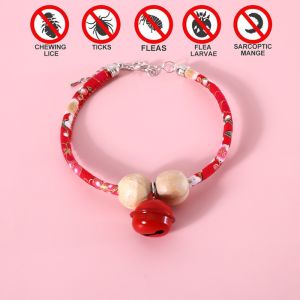 groceries pet Rantai Kucing Adjustable bell Collar cat dog rabbit simple insect repellent PU leather Necklace grooming