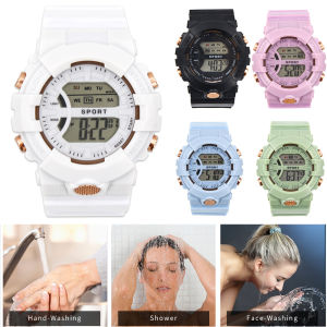 AZDH เรียบง่าย แฟชั่น กีฬา นักเรียน กันน้ำ ปรับได้ ซิลิโคน นาฬิกาข้อมือเรืองแสง นาฬิกาอิเล็กทรอนิกส์ นาฬิกาดิจิตอล LED