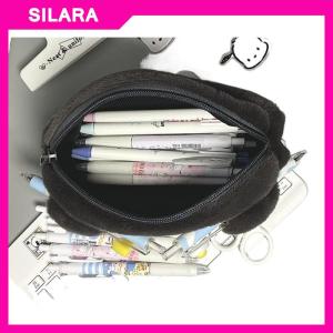 SILARA Cute Cartoon Little Penguin Large Capacity Plush Pencil Case School Supplies Stationery Bag