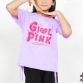 Kaos Serut Crop Top Anak Perempuan Kekinian Girl Pink | Fashion Umur 4 6 8 10 12 Tahun. 