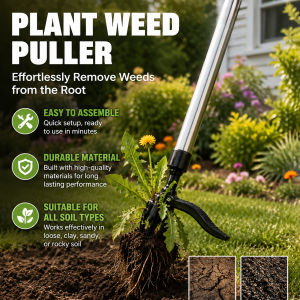 Weed Puller Garden Tool Long Handle No Bending Manual Weeder for Home Garden Farm Grass Removal
