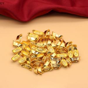 GY🌠🌠🌠 10pcs Ingot Gold Chinese Yuan Bao Wealth Golden Statue Ingots Decor Ornament Decorative Year New Bar Lucky Money Prosperity