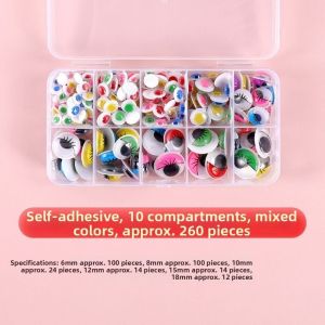 SPDD 50/100pcs/bag 3D Mắt hoạt động của búp bê Tự làm Nhựa Những con mắt hoạt động đầy màu sắc Làm thủ công Mắt búp bê phụ kiện đồ chơi