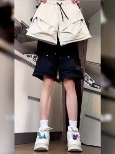 NCE Summer American five quarter shorts mens Korean version loose high street pocket casual sports