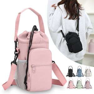 MIRELINA Nylon Water Bottle Holder Bag with Strap Water-resistant Insulating Cup Sleeve Stylish Portable Carrier Bag for Women