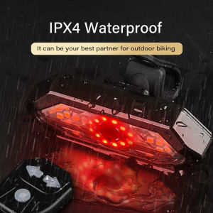 Bike Turning Signal Tail Light Smart Cycling Taillight Intelligent Bicycle USB Rechargeable Rear Light Battery Remote Control LED Warning Lamp