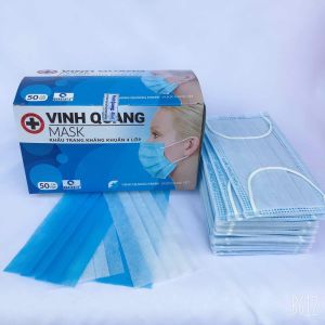 Khẩu trang y tế than hoạt tính 4 lớp VINH QUANG Mask kháng khuẩn 99% VI KHUẨN VÀ BỤI MỊN 50 cái