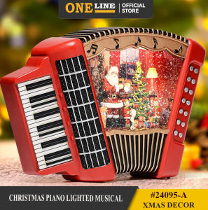 ONELINE #24095-A Christamas Piano Santa Snow Globe Musical LanternNew Year Gifts Home Decorations Indoor