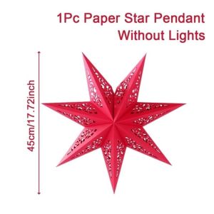 MODERNLUX Star Shape Xmas Lampshade Hollow Out 45cm Lamp Cover Gifts Hanging Pendants Christmas Light Cover Christmas Tree
