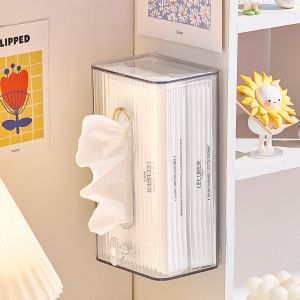 Punch-Free Creative Tissue Box Wall-Mounted Paper Towel Napkin Storage Box Household Kitchen Bathroom Paper Organizer