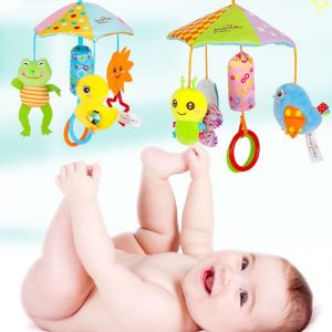 VERIDIAI PP Cotton Cartoon Animal Bell Toy Montessori Early Education Baby Rattles Mobiles Toys Baby Sensory Hanging Rattles Wear-resistant Newborn Rattles Plush Toys Babies Toddlers