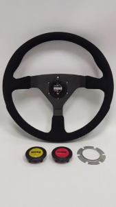 【ITSOK】momo steering wheel Universal Racing Steering Wheel Suede 14inch 350mm Flat Dish Drift Rally Sport Volante