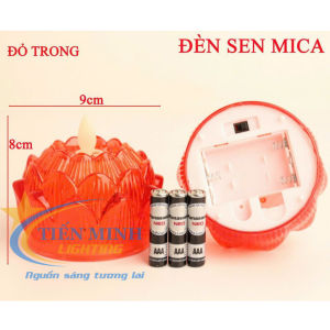 CẶP Đèn cầy hoa sen điện tử trong suốt bằng nhựa mica [LẮP SẴN PIN]