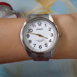 Đồng hồ nam SCRIPT size:37mm dây thép không gỉ second hand si nhật- đã qua sử dụng