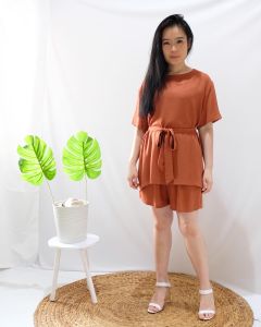 SET WANITA SETELAN WANITA CELANA PENDEK ATASAN SET LENGAN PENDEK MICHELLE SET BY CAVIARWEAR