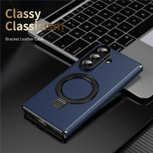 For Samsung Galaxy Z Fold 8 Ultra Case c Ring For Magsafe Hinge Protect Cover For ZFold 8 Fold8 Ultra Leather Cover