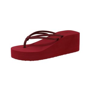 [Free Shipping] WomenS Summer Flip-Flops Fashionable Wedge-Heeled Thick-Soled Open-Toe Sandals Non-Slip Beach Shoes 2026 New Style