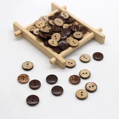 10 Nút gỗ dừa dùng kết đính trang phục đồ handmade