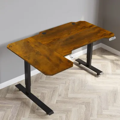 Mxtark 1.5M Electric Desk 59 inches Height Adjustable L-Shape Standing Desk With Wheels