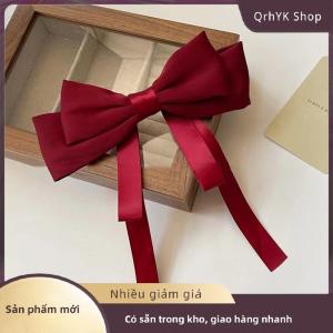 Hàng có sẵn✨ Lady Elegant Temperament Satin Bow Ribbon Hairpin For Women Back Of Head Spring Hairpin Headwear Fashion Hair Accessories