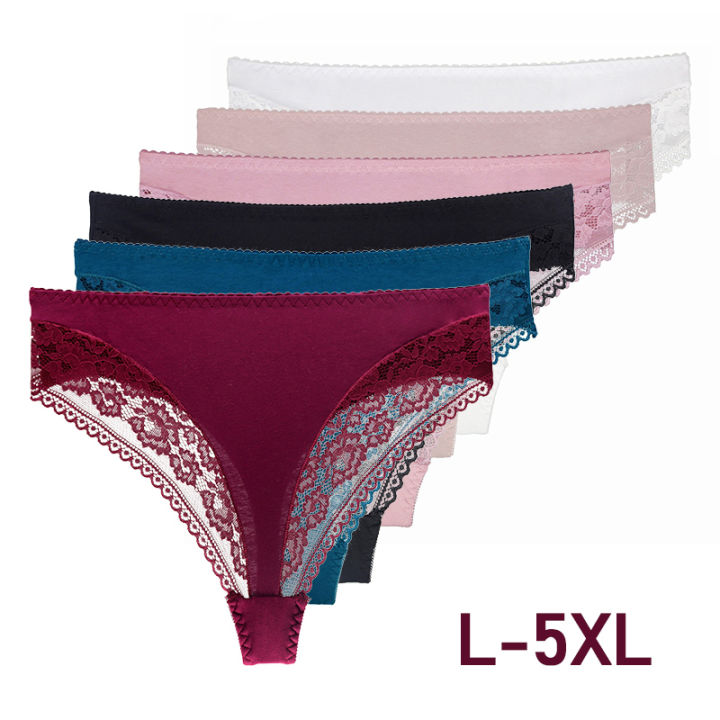 Comfortable Antibacterial Plus Size Seamless Lace Panties 7 Cotton