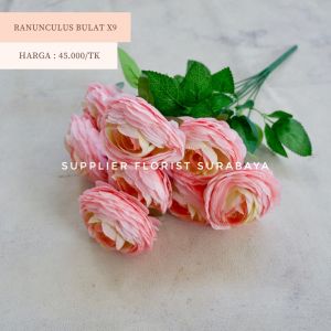 [RANUNCULUS BULAT X9] BUNGA PALSU PEONY RANUNCULUS BULAT BANYAK LAYER KUALITAS PREMIUM QUALITY ARTIFICIAL FLOWER BUNGA HIAS HIASAN RUANG TAMU DIY PERLENGKAPAN FLORIST SURABAYA EROPA HOLLAND BELANDA HAND BOUQUET CAKE DECORATION BUNGA KUE CRAFT JEPIT