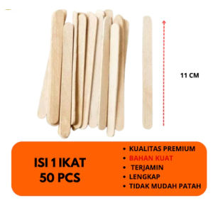 STIK ICE CREAM 50 PCS - SENDOK STICK ICE CREAM BATANG GAGANG KAYU - STIK ICE CREAM TEBAL