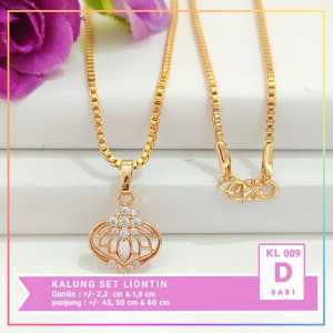 Nice Jewelry Kalung dewasa mata bulat hitam lapis emas gold KL 009