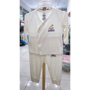 Bộ sơ sinh dài cài lệch Hi mom