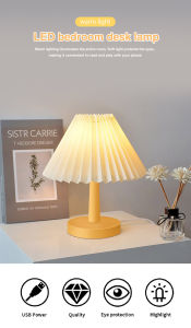 【NEW】desk lamp Led Lamp Creative Table Lamp Korean Folding Retro Bedside Lamp Night Light Solid Wood Lamp dim lights for room at night