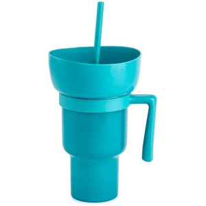 and cup Multifunctional combination bowl portable nope-spill container corn cup with handle and straw travel and multiple functions