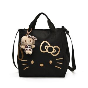 NALLCHEER เทรนด์สตรีทเฮลโหลคิตตี้กระเป๋าทรงสี่เหลี่ยมมีหูหิ้วสะพายไหล่ที่มีเสน่ห์น่ารักสำหรับใช้ในทุกวัน