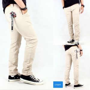 Fifty One Celana Chino Pria Panjang Slimfit Chinos cowo cino cowok bahan katun twill streach melar