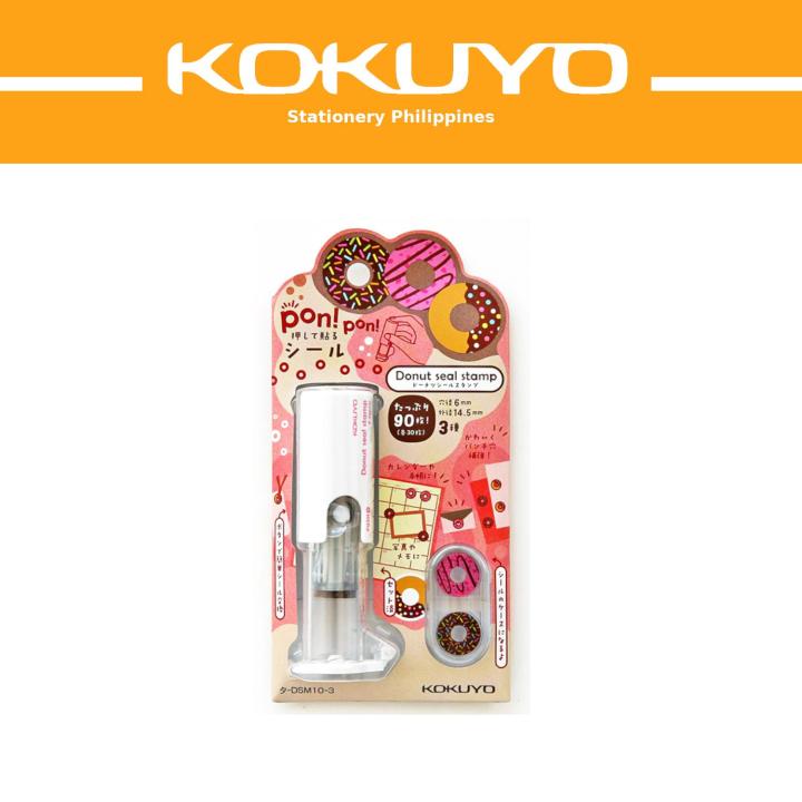 Kokuyo TA-DSM10-3 Donut Seal Stamp Applicator Refillable, Pink/Brown