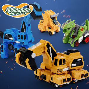 Aoduoyaya 2In1 Dinosaur Transforming Toys Collision Deformation Tyrannosaurus Toy Car Excavator Toy For Kids