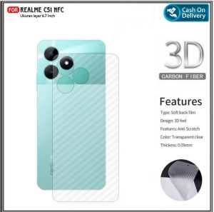 Garskin Realme C51s C51 NFC 5 Pro Tempered Anti Gores Belakang Carbon Skin Pengiriman Cepat