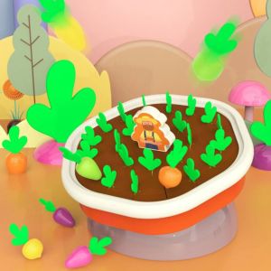 EMERRY Pull Up Kawaii Christmas Gifts Enlightenment Toys Tabletop Games Memory puzzle Toys Board Game Early Education Interesting Parent-child Interaction Toys Vegetable Memory Game Farm Pull Radish Game Pulling Radish toys