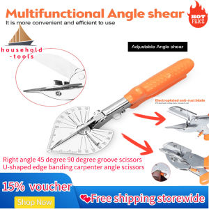 【💕Ready Stock🎉】household-tools Groove Scissors Right Angle 45 Degree 90 Degree U-shaped Edge Banding Carpenter Angle Scissors for Angular Cutting Trimming of Trunking & PVC Strips