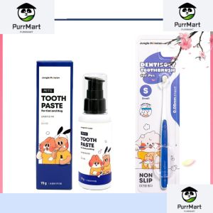 Dental Care Set of 2 - Ultra Fine Bristles Toothbrush & Chicken Flavor Toothpaste