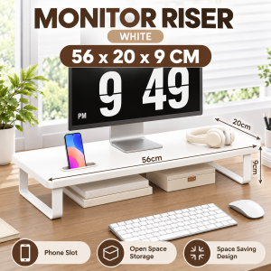 🇸🇬Koala Home🔥Wooden Monitor Stand & Laptop Riser | Aluminum Legs | 20cm Wide Platform | Multiple Sizes & Colors