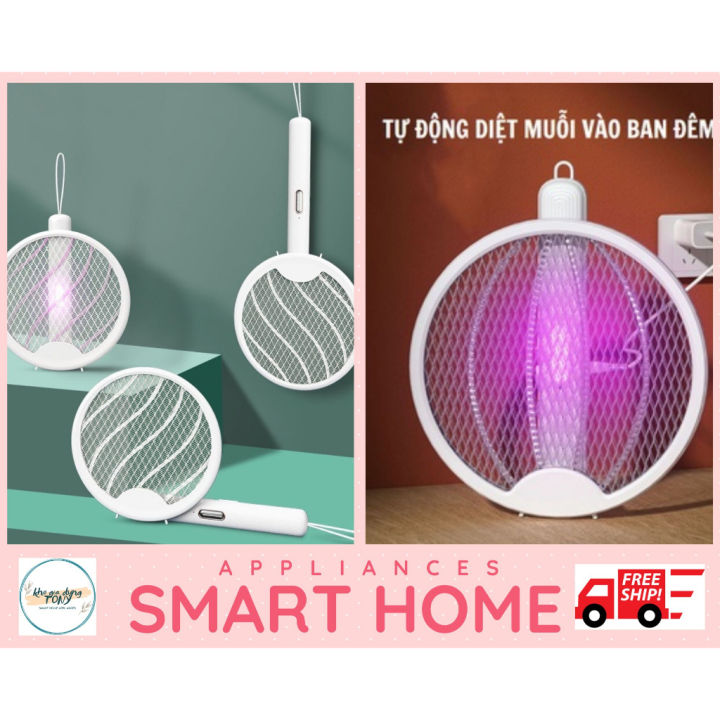 Vợt bắt muỗi gấp gọn thông minh chống giật an toàn công nghệ bắt muỗi ...