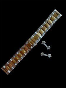 Strap tali jam tangan rante stenlistell kombinasi silver gold 2 fungsi strap