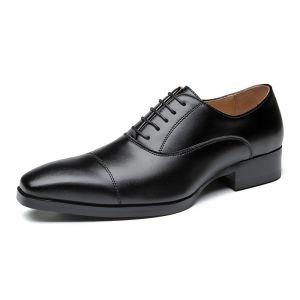 RUCHI Men Shoes For Formal Dress Male Oxfords Office Genuine Leather Wedding Party Lace Up Autumn Spring Size 39-45