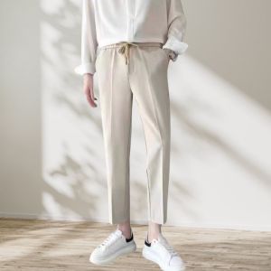 Quần tây nam GOZIN hàn quốc dáng baggy suông đen kem vải tuyết mưa loại 1 dày dặn mềm mại không nhăn nhàu -JA30