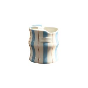 HUNIU HOUSE 300ml Cốc Espresso bằng gốm sứ Cổ điển có lỗ rỗng Cốc cà phê sọc xoắn Tinh tế Chịu nhiệt Cốc vẽ tay Hộ gia đình