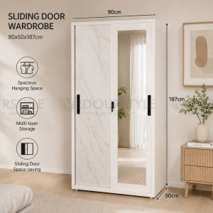(FREE INSTALLATION) Vedourstyle Metal Wardrobe Steel Cabinet Sliding Door Almari Besi Pakaian Baju