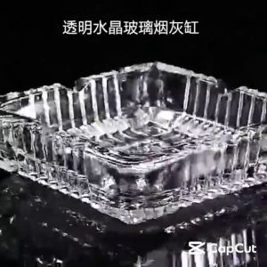 Premium Square Crystal Glass Ashtray Multi-purpose Decorative Cigarette Ash Holder for Home Office