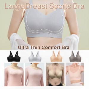 Full Cup Large Breast Sports Bra Anti-Sagging Gathered Underwear Pure Cotton Comfortable Breathable