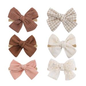 6Pcs Infant Headwear Baby Bowknot Headband Photography Props Hair Bands for Girl Infant Headbands Hair Accessories