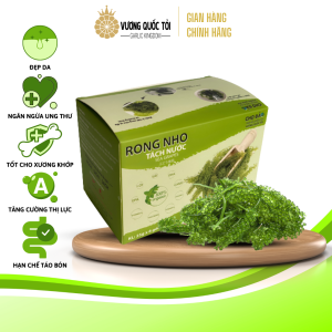 Rong Nho Tách Nước Cách Nhiệt - Vương Quốc Tỏi - Hộp 6x25g 100% thiên nhiên không sử dụng chất bảo quản Thực phẩm cho sức khoẻ công nghệ tách nước Nhật Bản